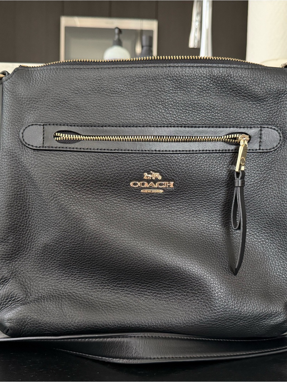 Coach Black Pebbled Crossbody Bag Mae F34823